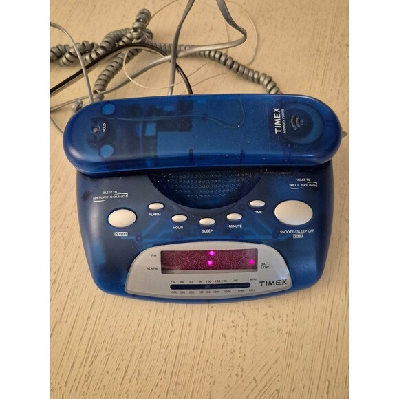 Timex Digital alarm clock Telephone Radio Nature Spunds Sleep Blue T299L - Picture 1 of 4